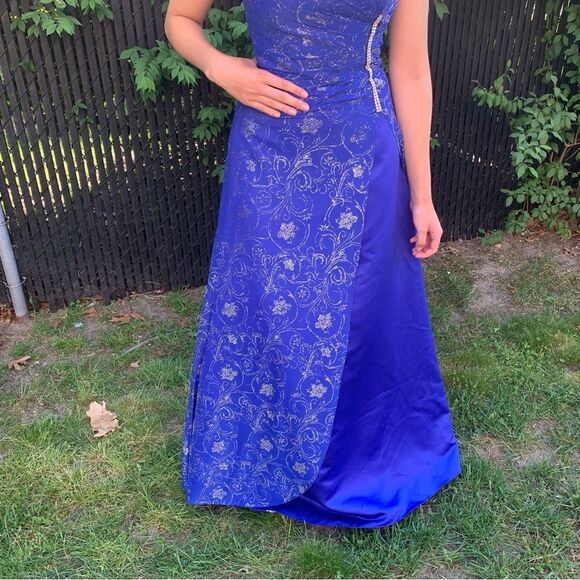Y2K Royal Blue Prom Gown ,Graduation Fancy party Dress - Picture 5 of 8